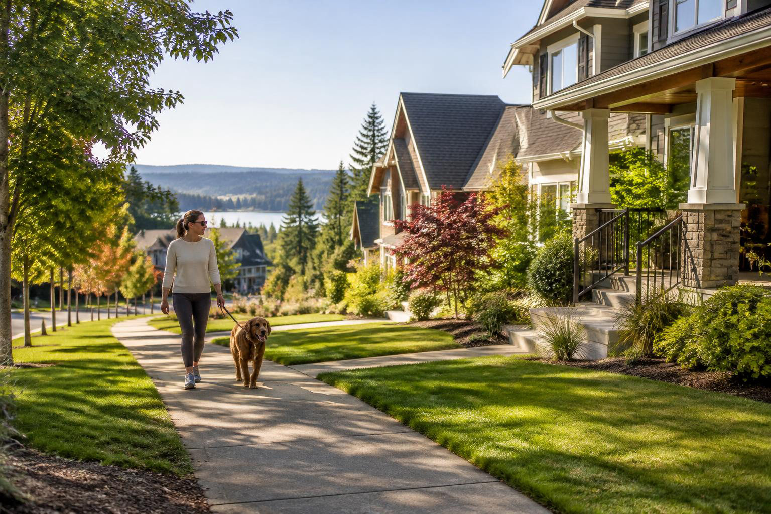 Illustrative a residential exterior or neighborhood streetscape accompanying Walkable Living in Tumwater: Finding a Home That Fits Your Daily Routine