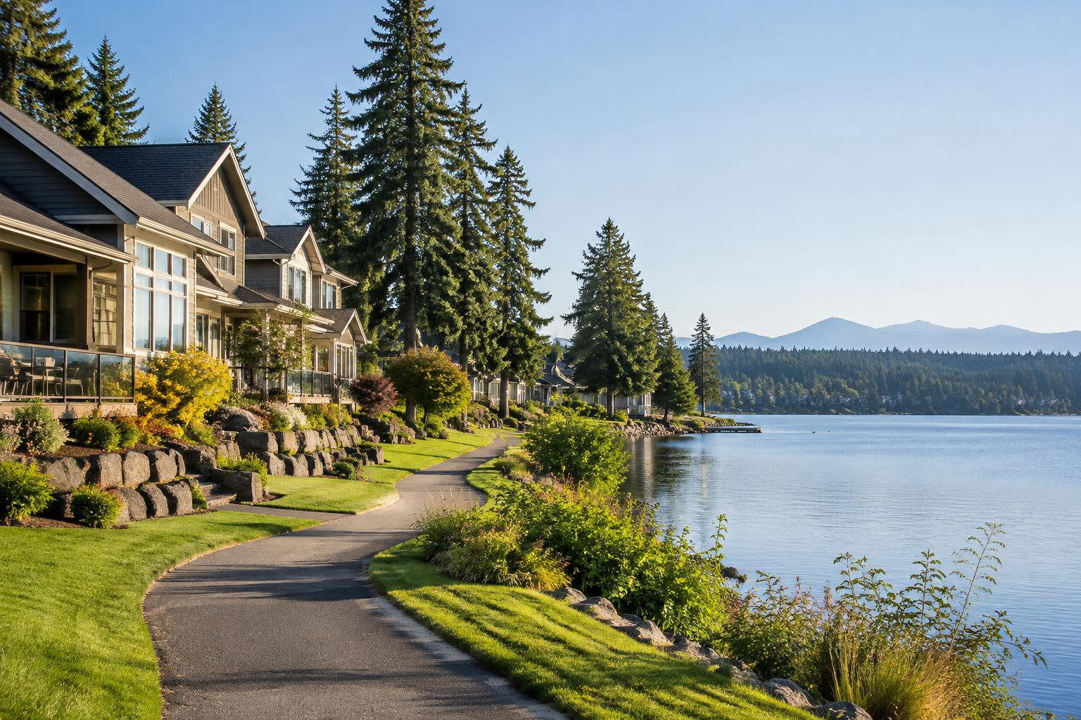Illustrative a residential exterior or neighborhood streetscape accompanying Waterfront Living in Lacey: Finding Your Place Near the South Sound