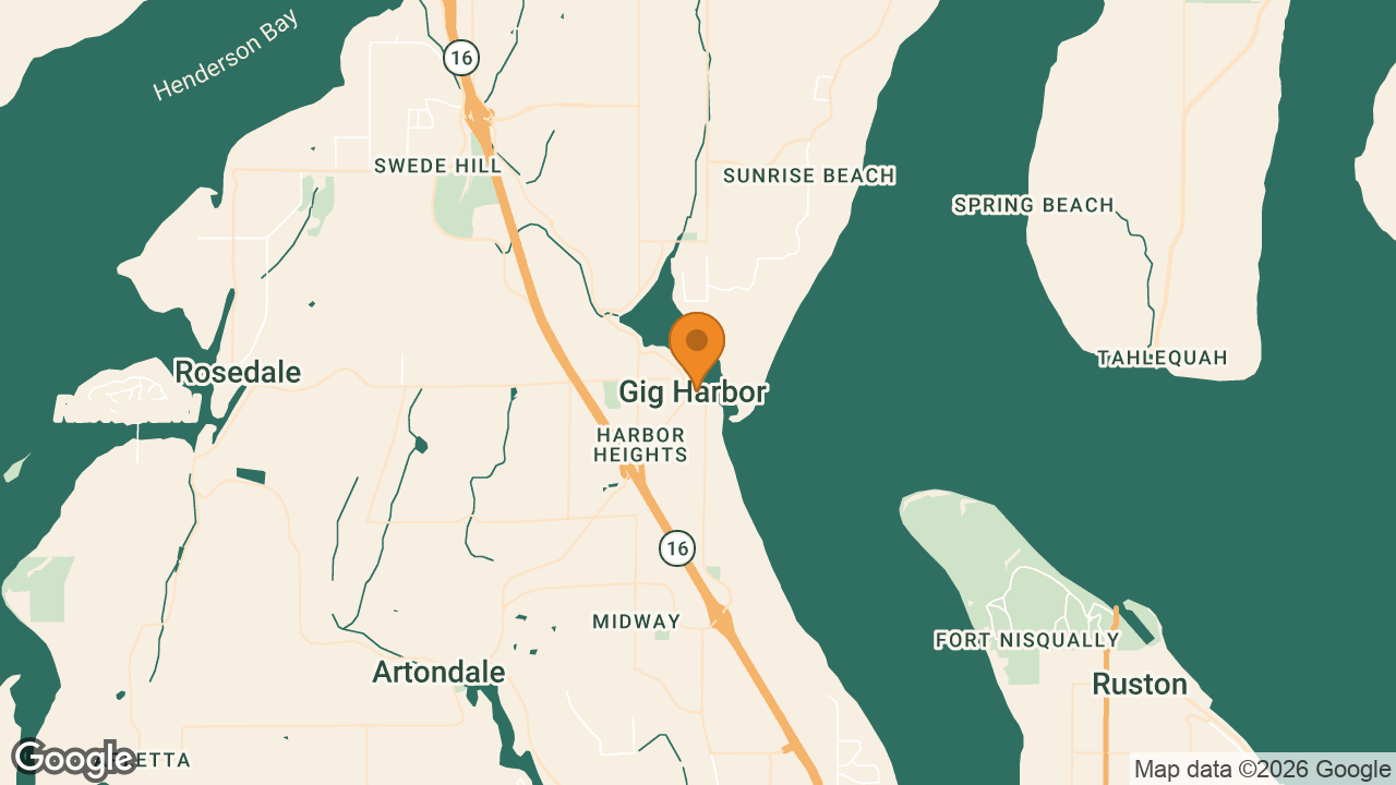 Map of Gig Harbor, Pierce County, Washington