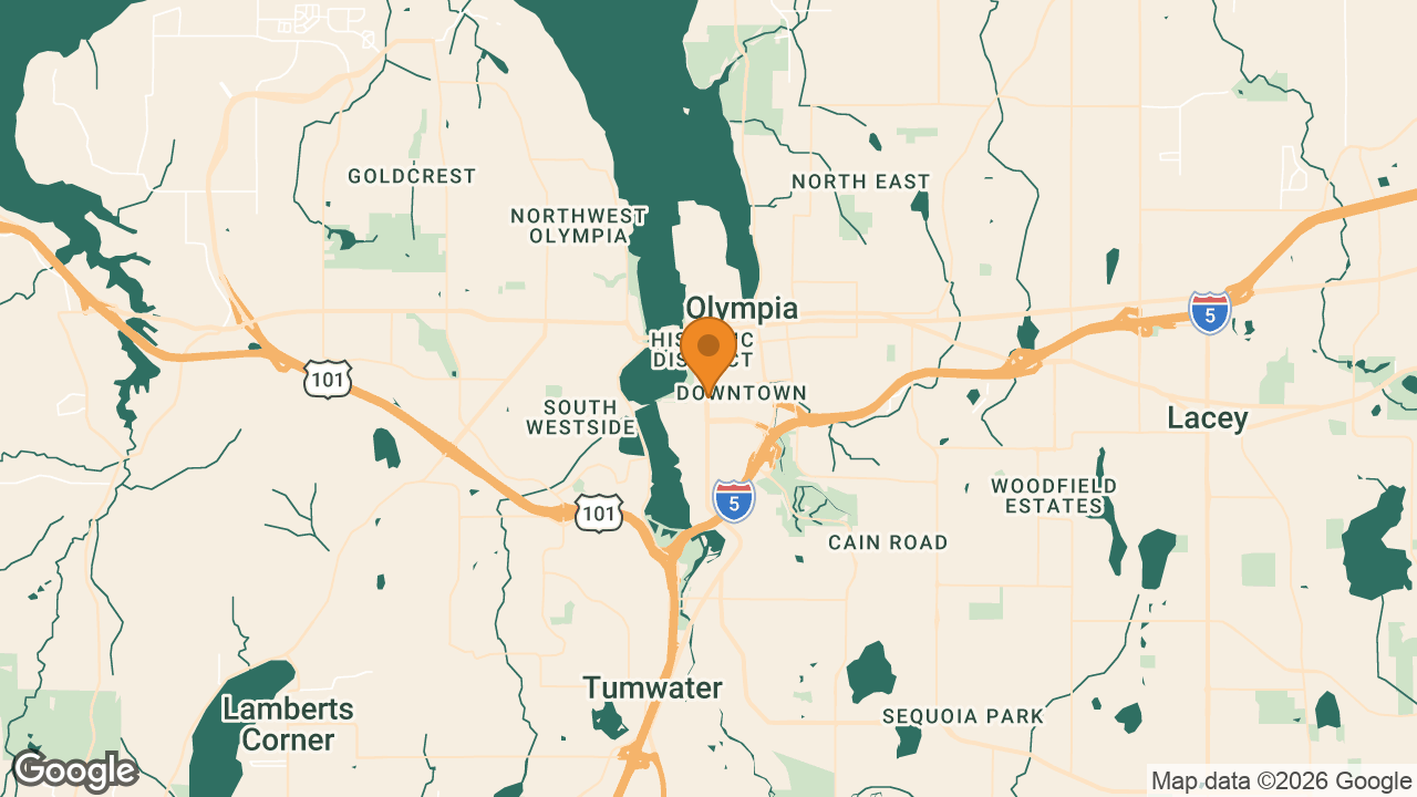 Map of Olympia, Thurston County, Washington